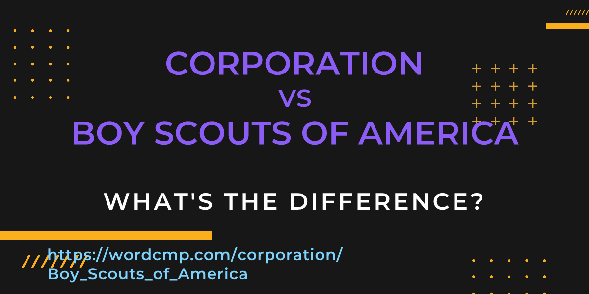 Difference between corporation and Boy Scouts of America