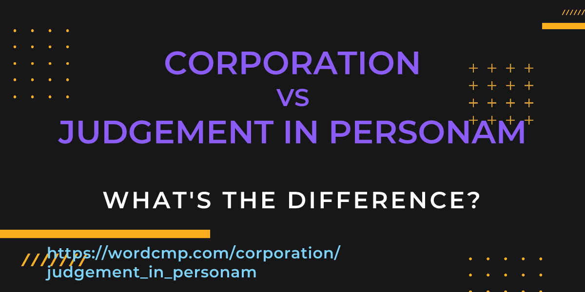 Difference between corporation and judgement in personam