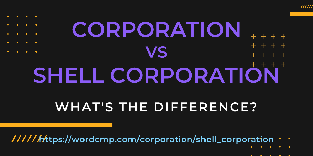 Difference between corporation and shell corporation