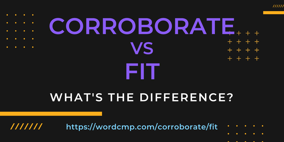 Difference between corroborate and fit