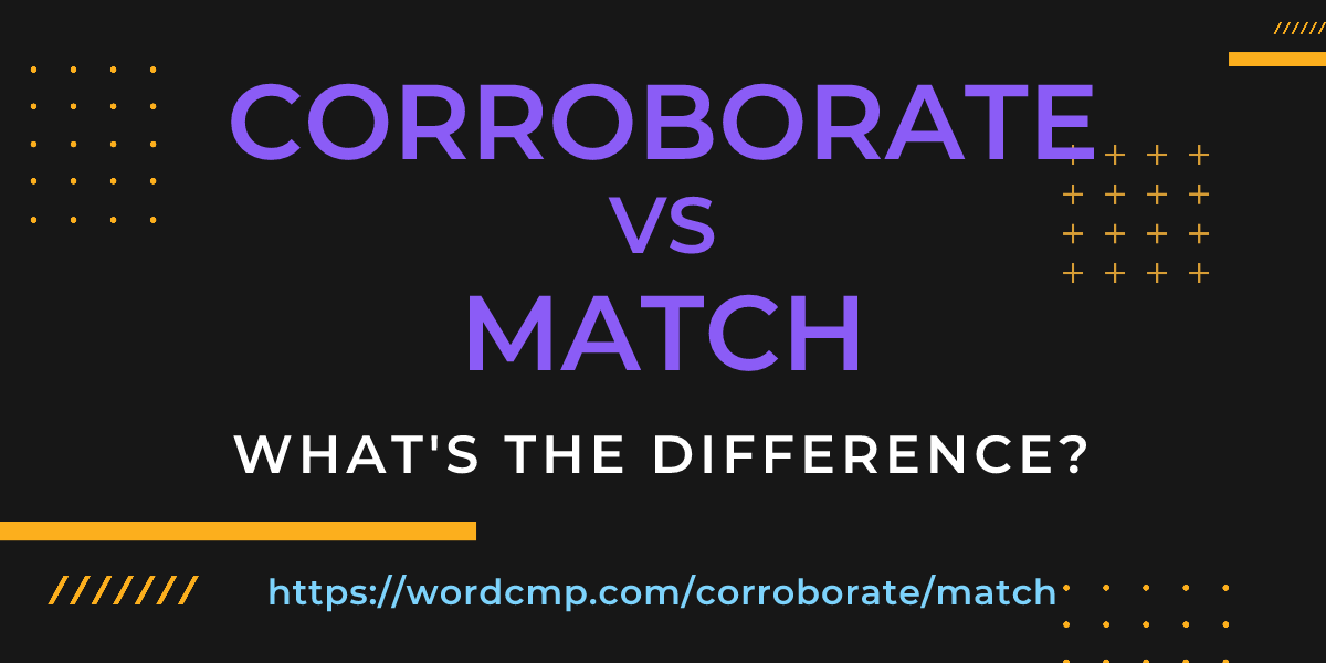 Difference between corroborate and match