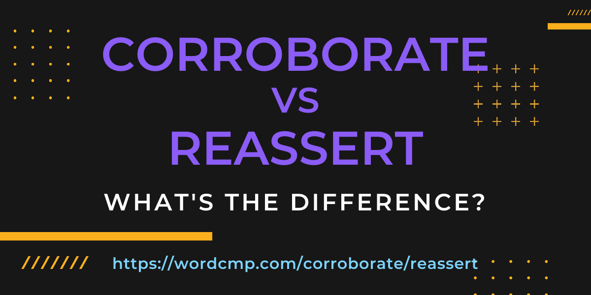 Difference between corroborate and reassert