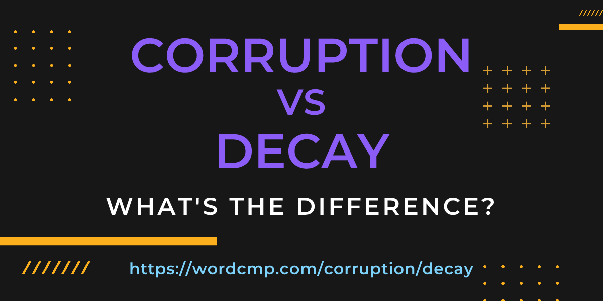 Difference between corruption and decay
