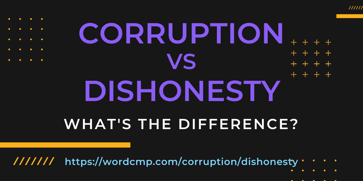 Difference between corruption and dishonesty