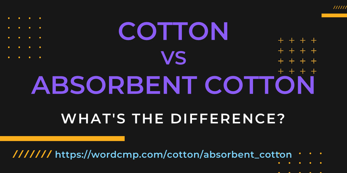 Difference between cotton and absorbent cotton
