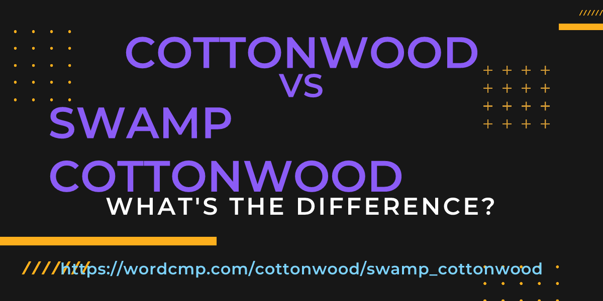 Difference between cottonwood and swamp cottonwood