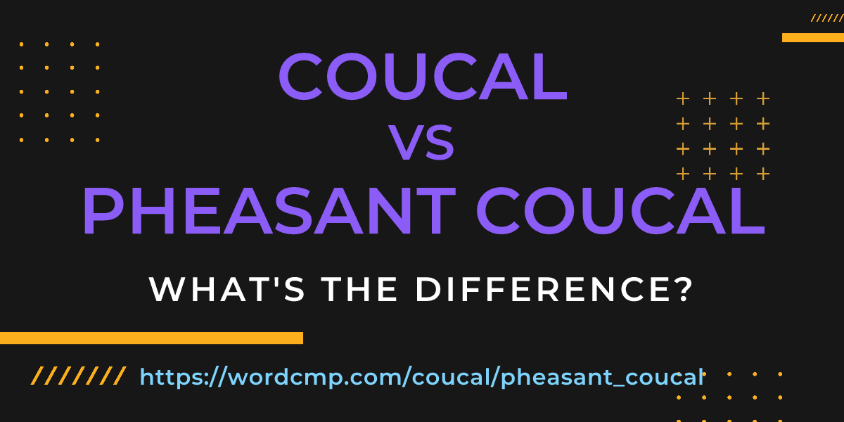Difference between coucal and pheasant coucal