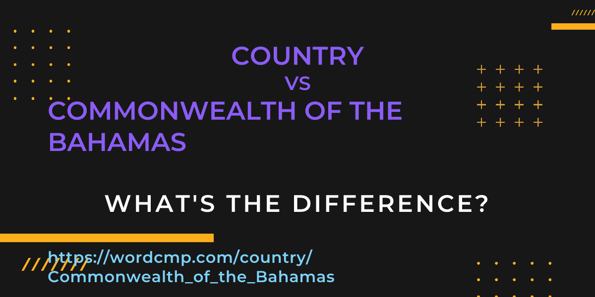 Difference between country and Commonwealth of the Bahamas