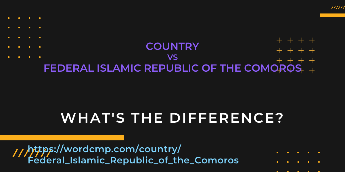 Difference between country and Federal Islamic Republic of the Comoros