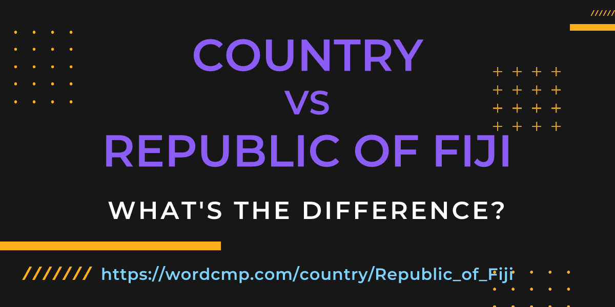 Difference between country and Republic of Fiji