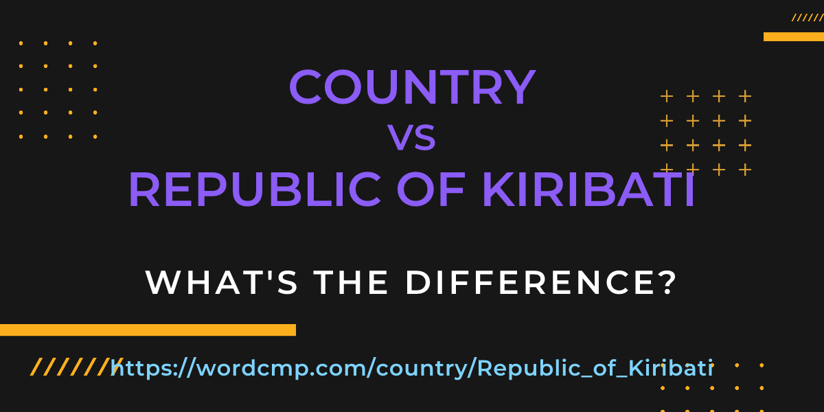 Difference between country and Republic of Kiribati