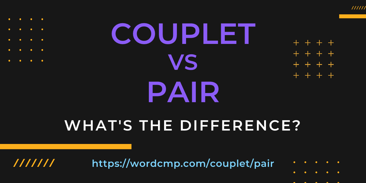 Difference between couplet and pair