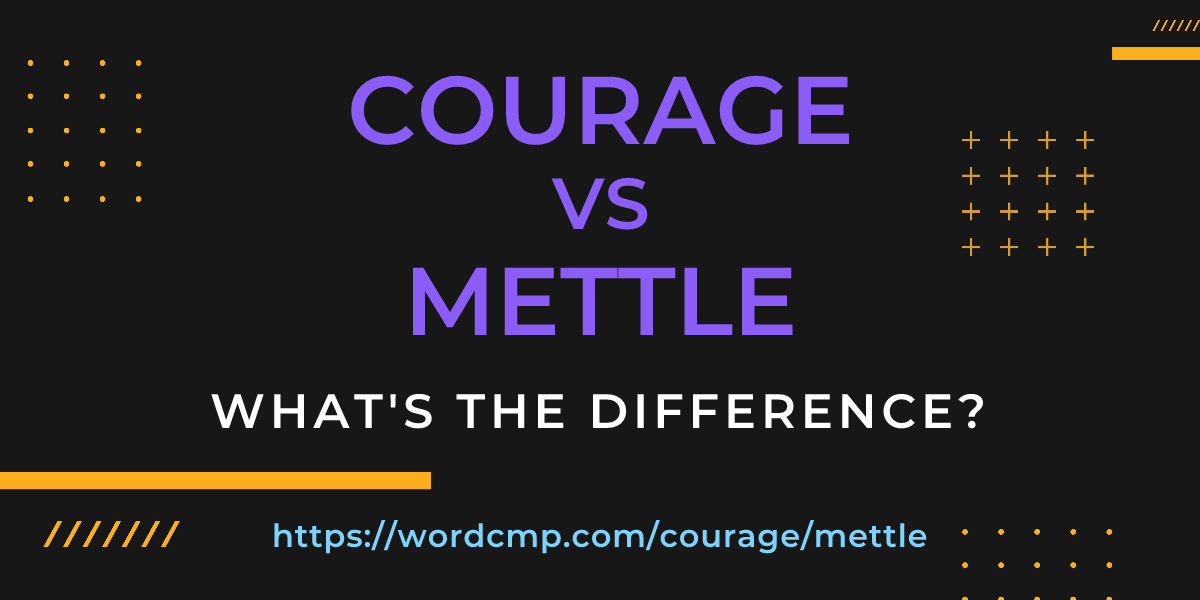 Difference between courage and mettle