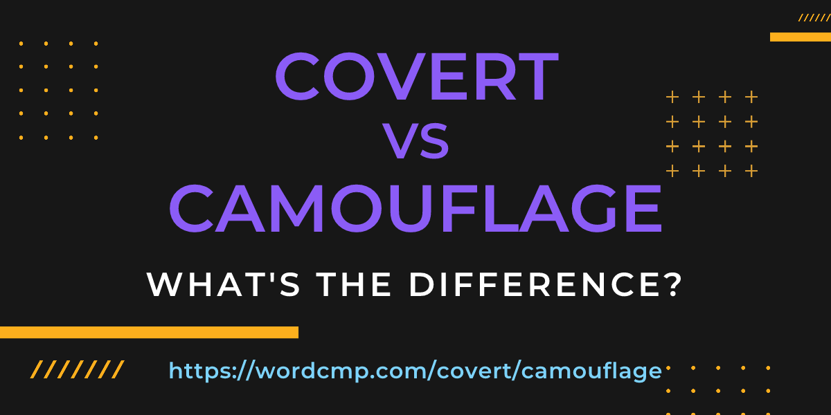 Difference between covert and camouflage