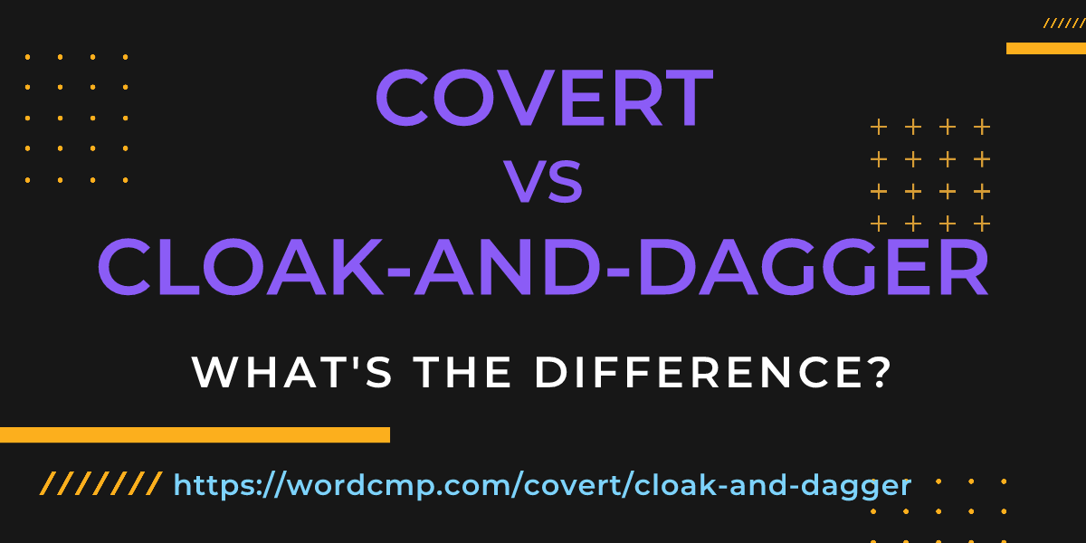 Difference between covert and cloak-and-dagger