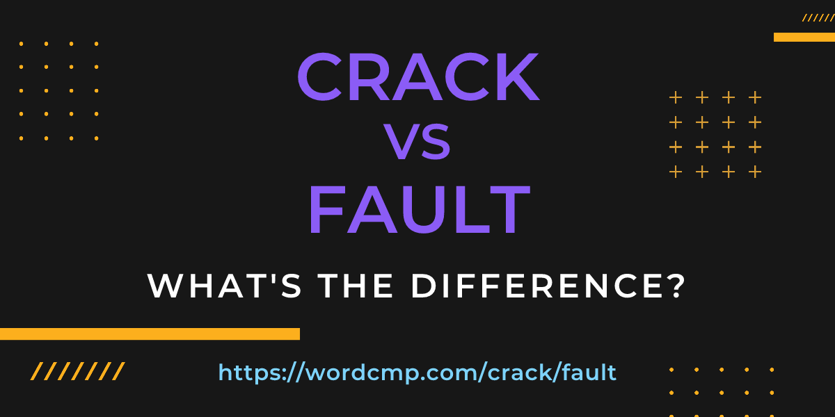 Difference between crack and fault