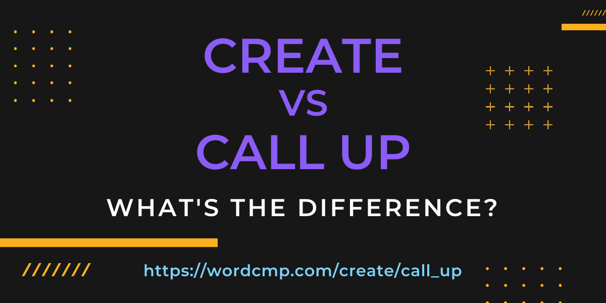 Difference between create and call up