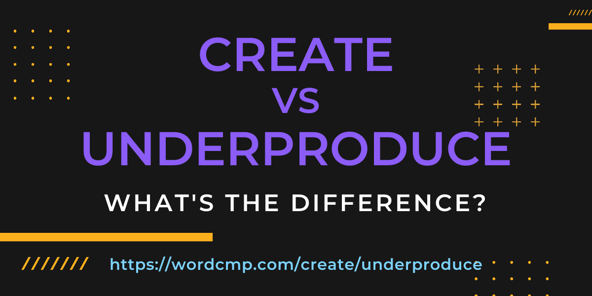 Difference between create and underproduce