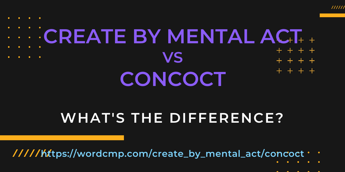 Difference between create by mental act and concoct