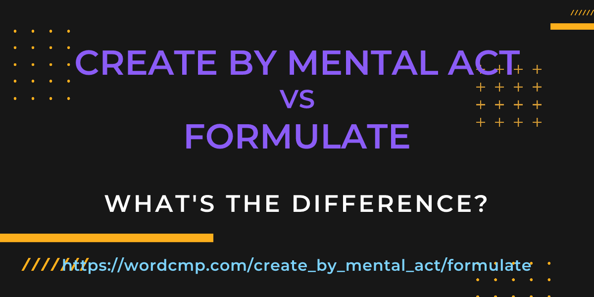 Difference between create by mental act and formulate