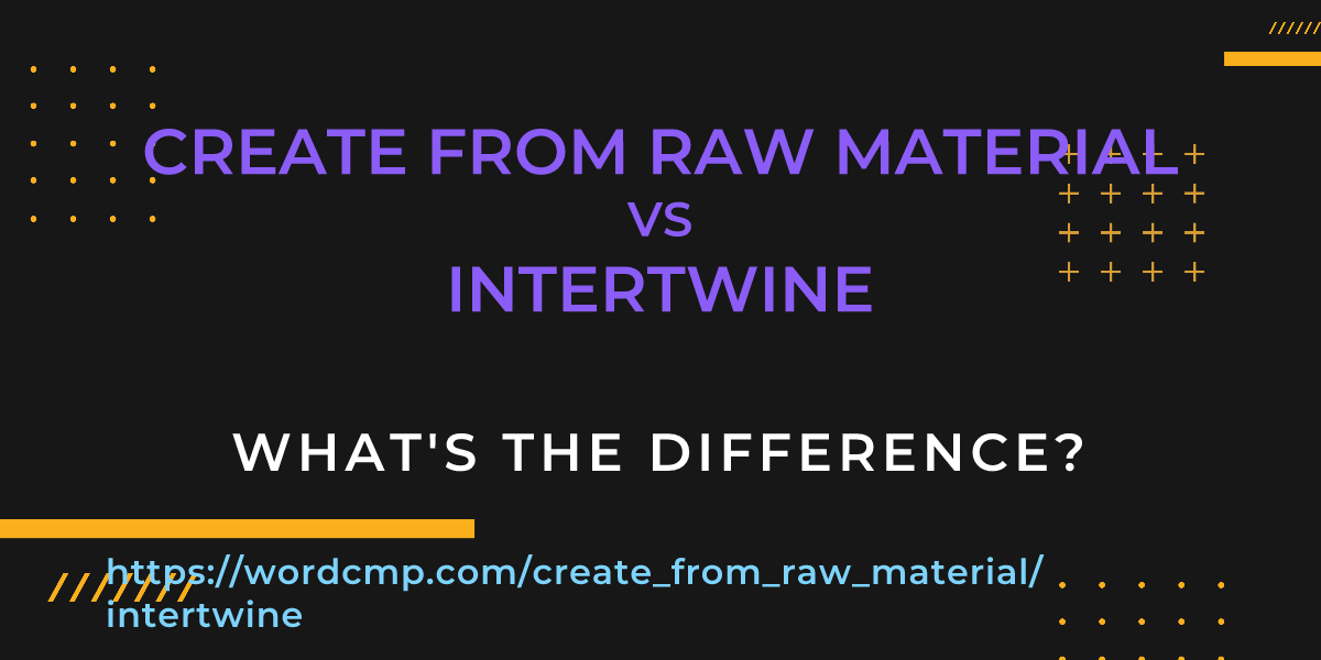 Difference between create from raw material and intertwine