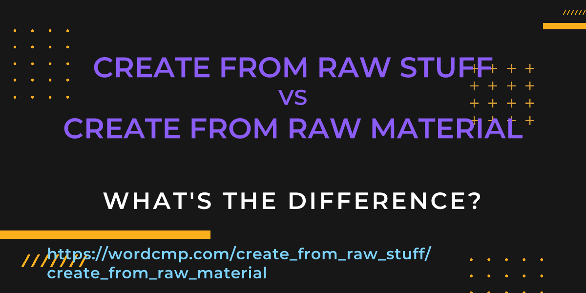Difference between create from raw stuff and create from raw material
