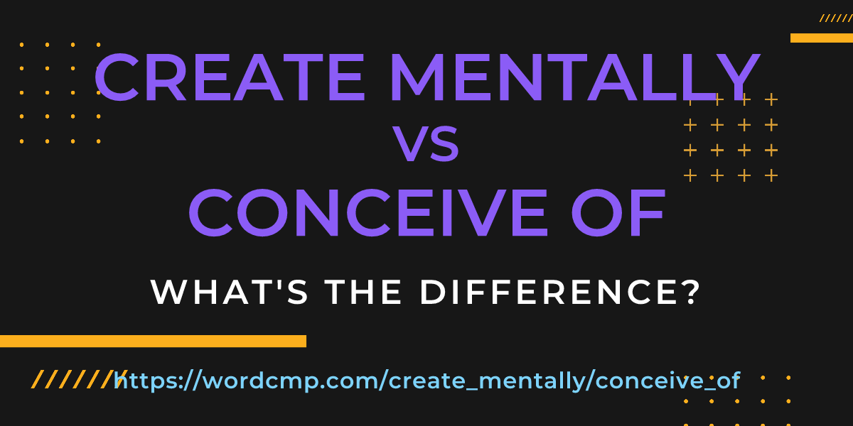 Difference between create mentally and conceive of