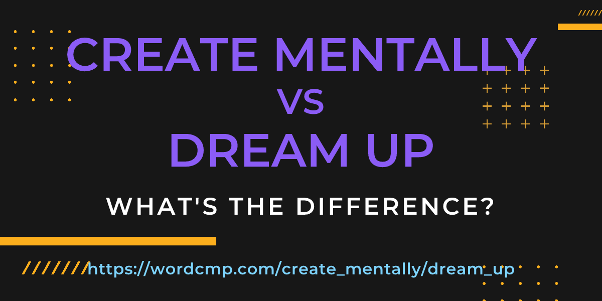 Difference between create mentally and dream up