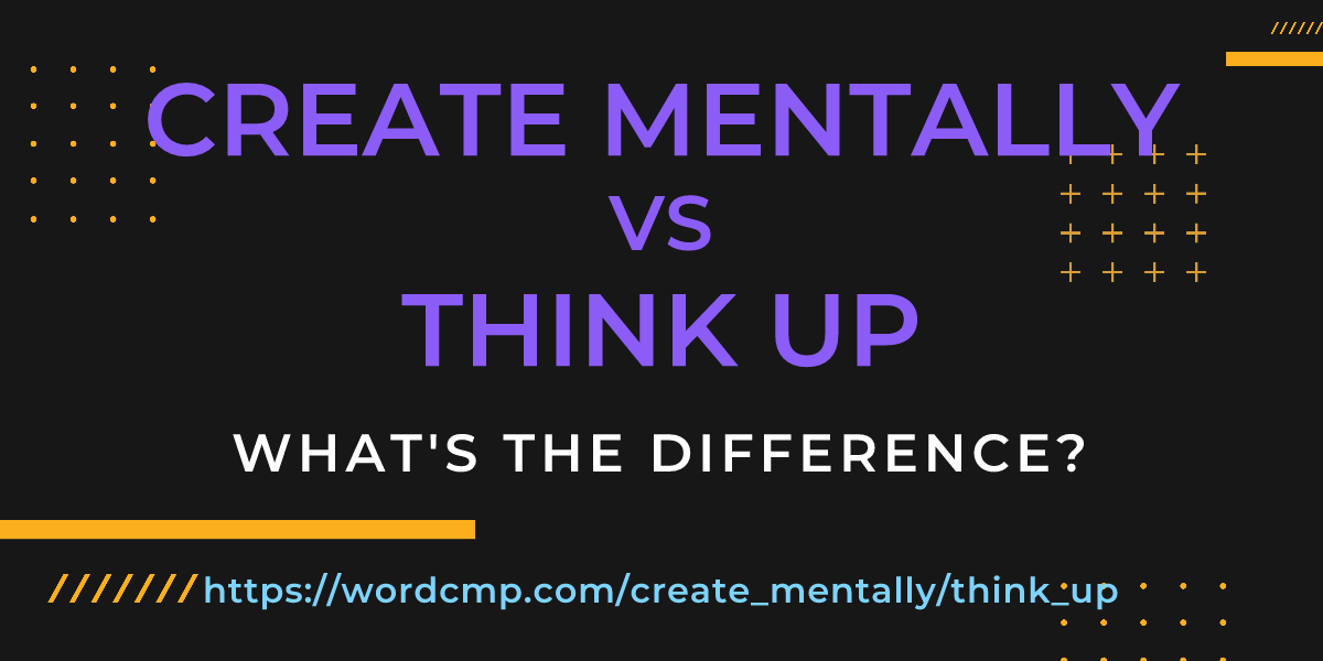Difference between create mentally and think up