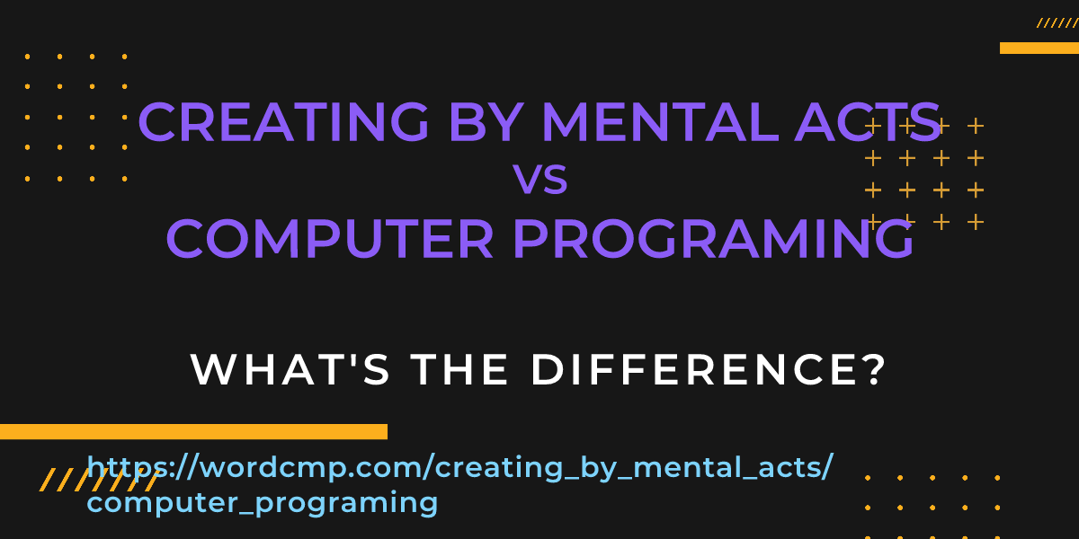 Difference between creating by mental acts and computer programing