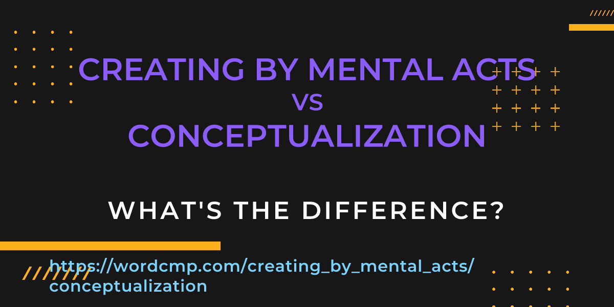 Difference between creating by mental acts and conceptualization
