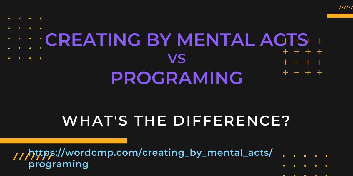 Difference between creating by mental acts and programing