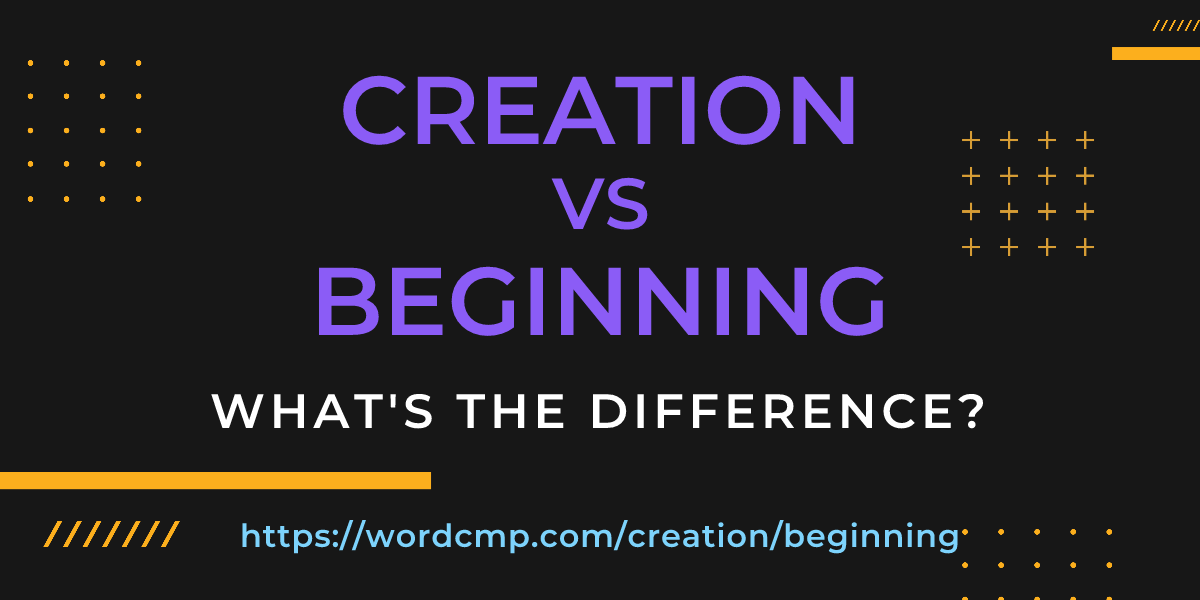 Difference between creation and beginning