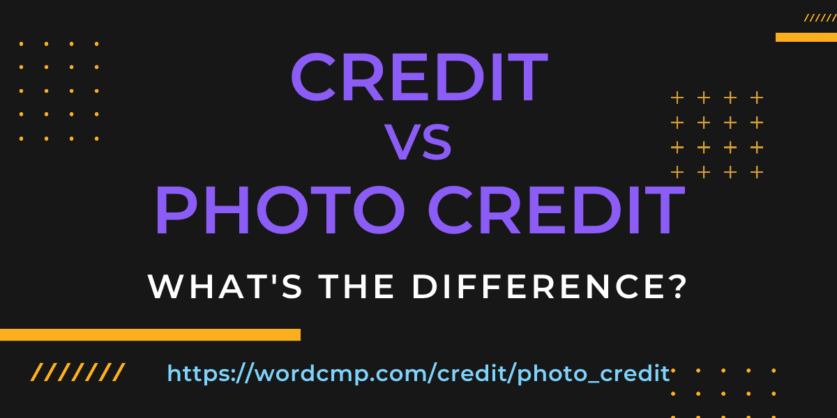 Difference between credit and photo credit