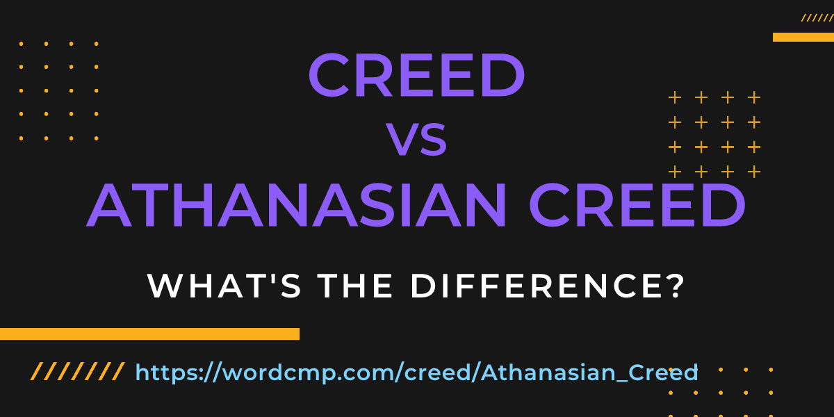 Difference between creed and Athanasian Creed