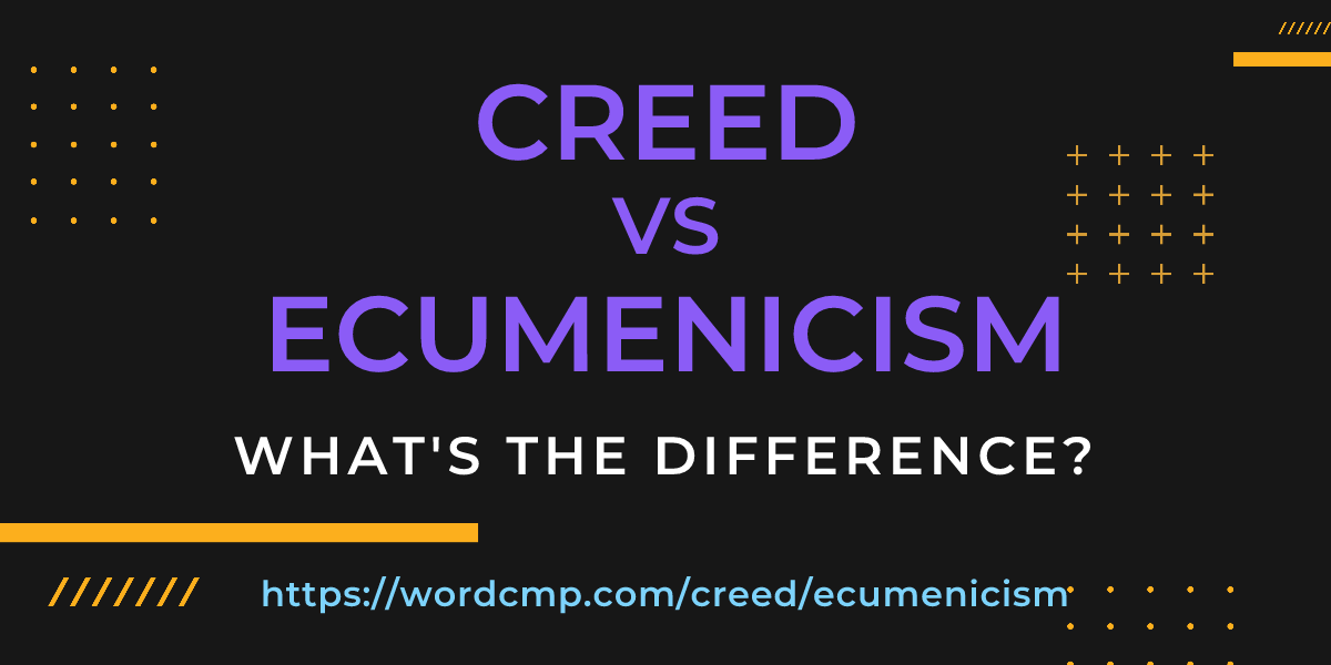 Difference between creed and ecumenicism