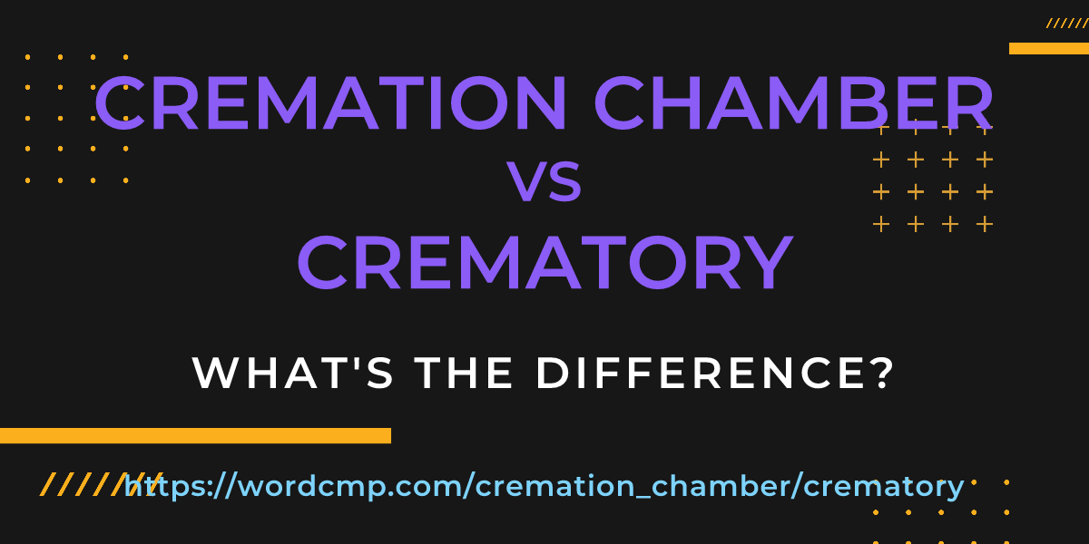 Difference between cremation chamber and crematory