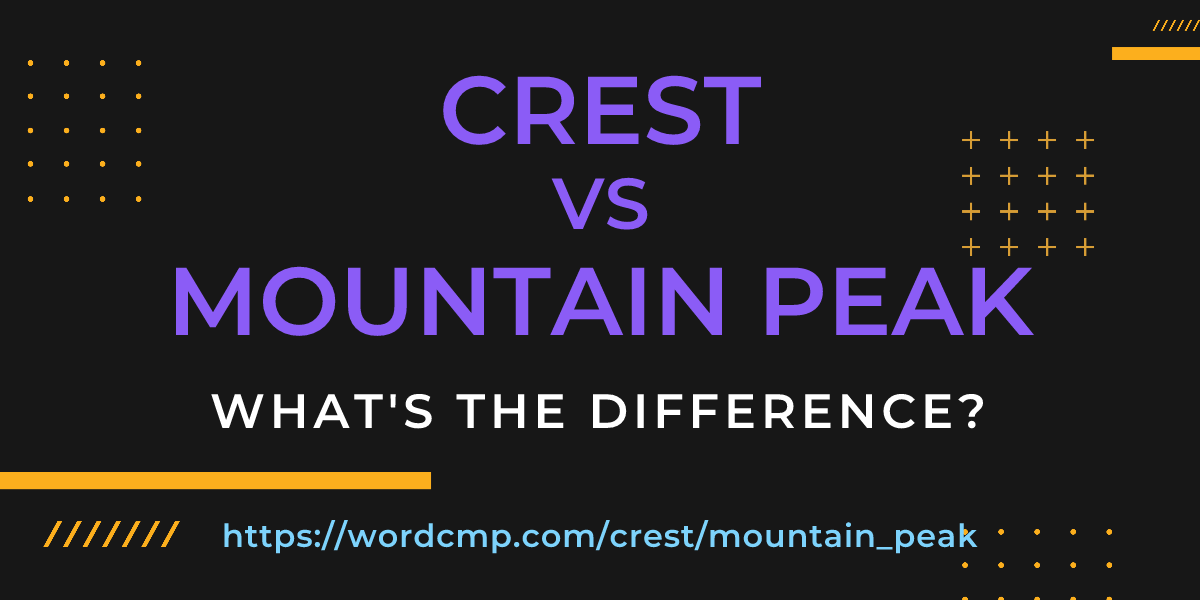 Difference between crest and mountain peak