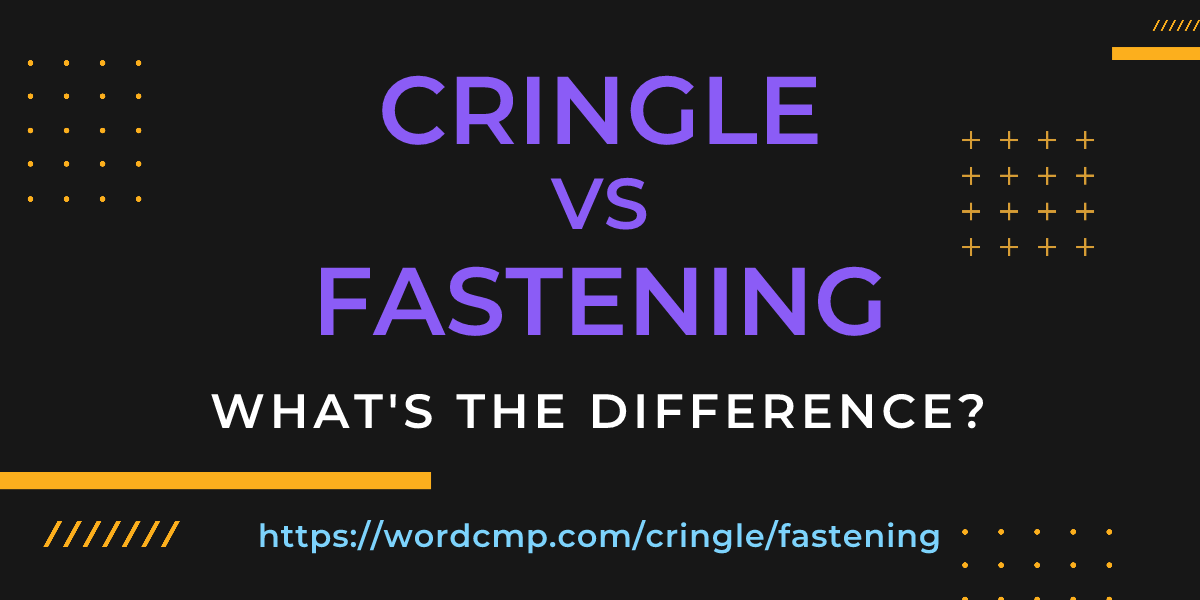 Difference between cringle and fastening