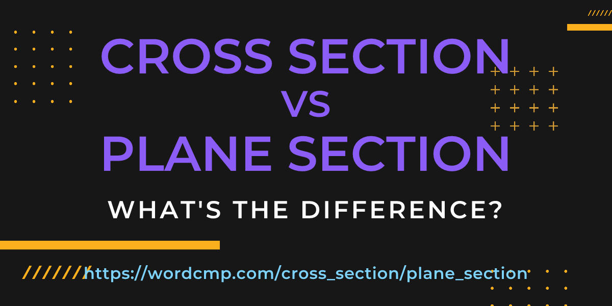 Difference between cross section and plane section