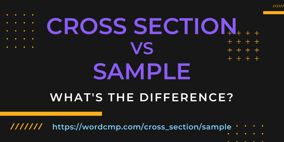 Difference between cross section and sample