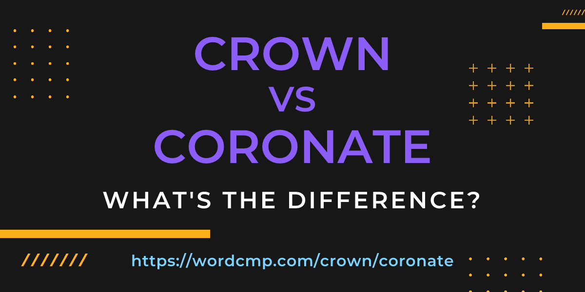 Difference between crown and coronate