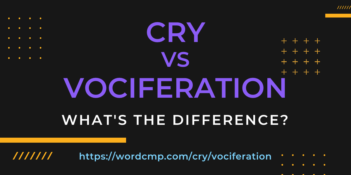 Difference between cry and vociferation