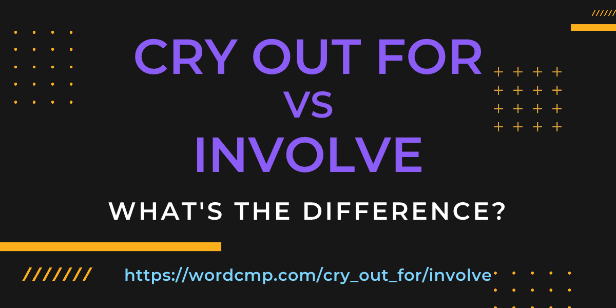 Difference between cry out for and involve