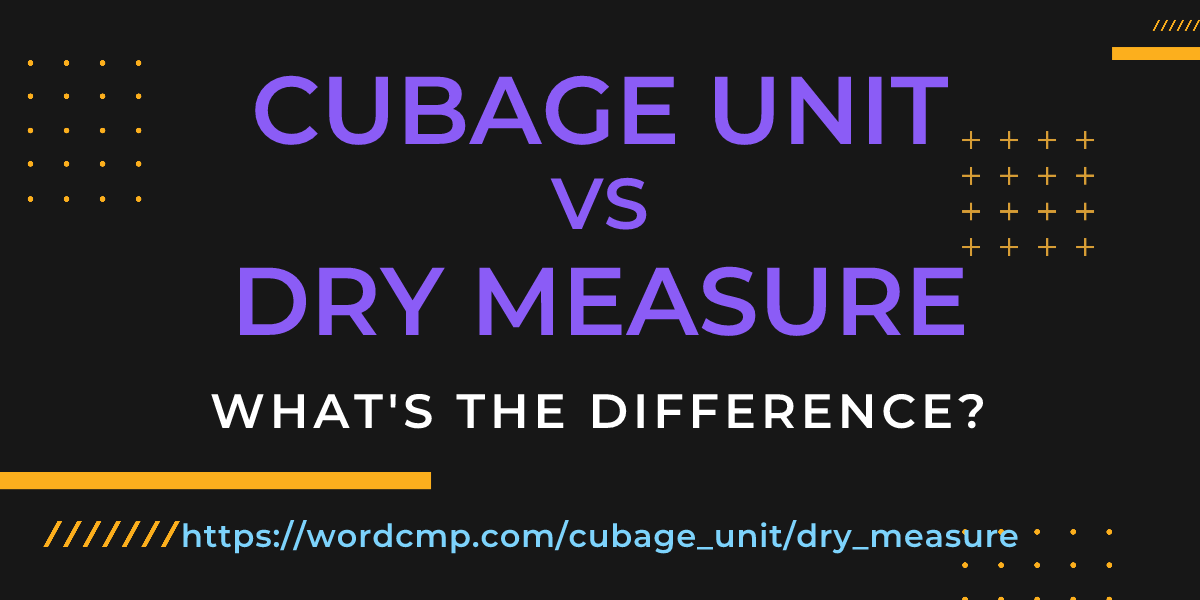 Difference between cubage unit and dry measure
