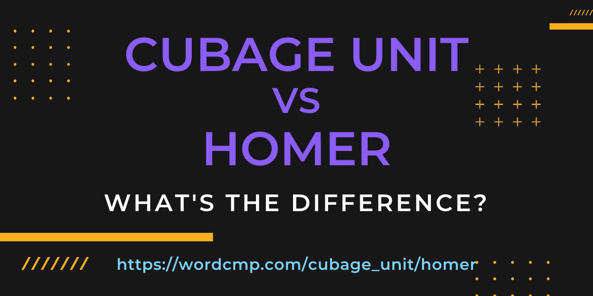 Difference between cubage unit and homer