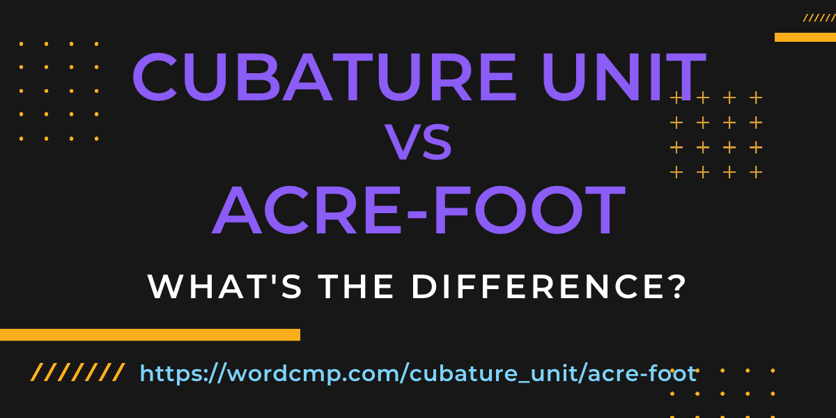Difference between cubature unit and acre-foot