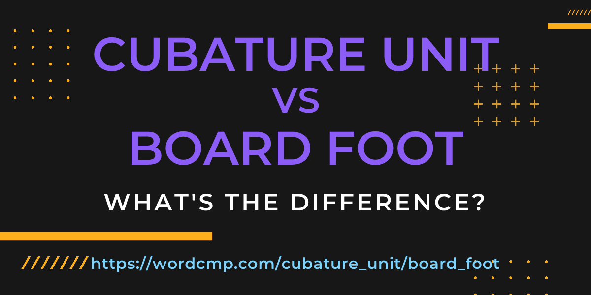 Difference between cubature unit and board foot