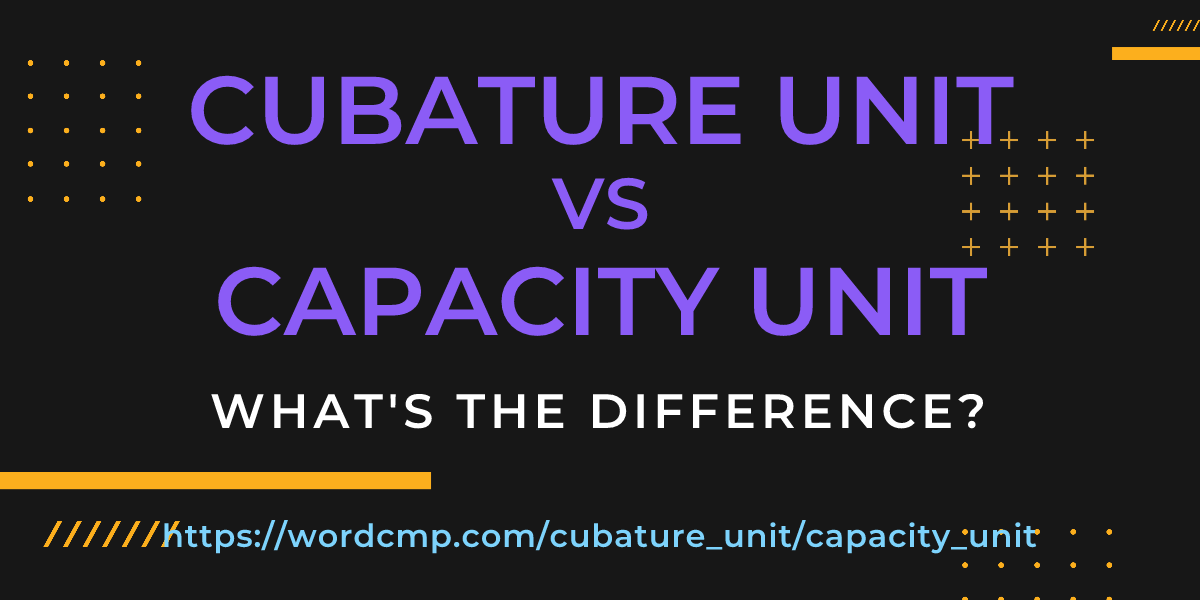 Difference between cubature unit and capacity unit