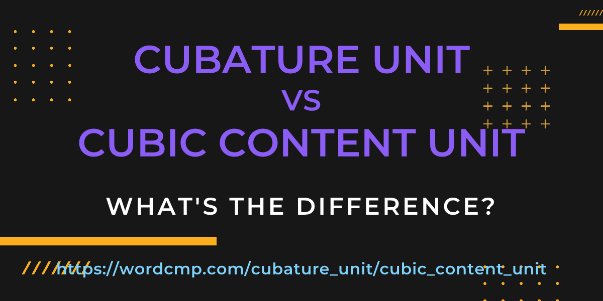 Difference between cubature unit and cubic content unit